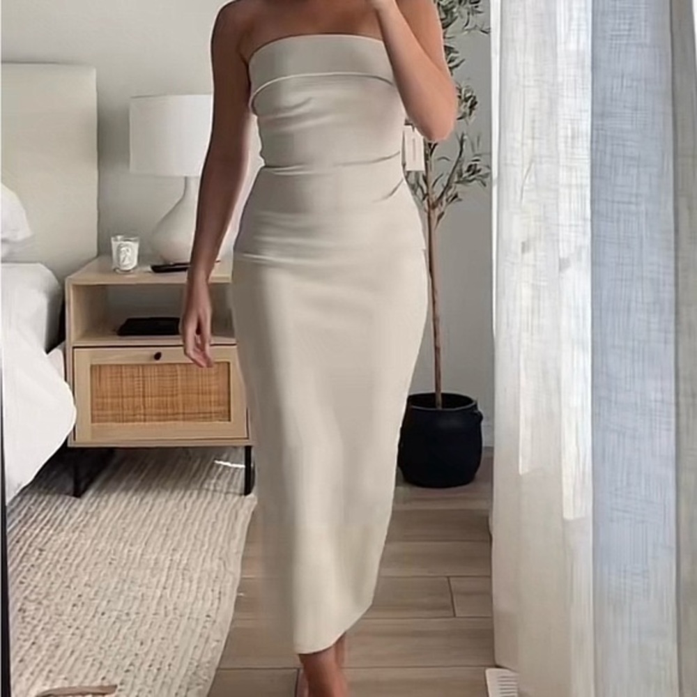 Babaton Eyecater Dress in Matte Pearl